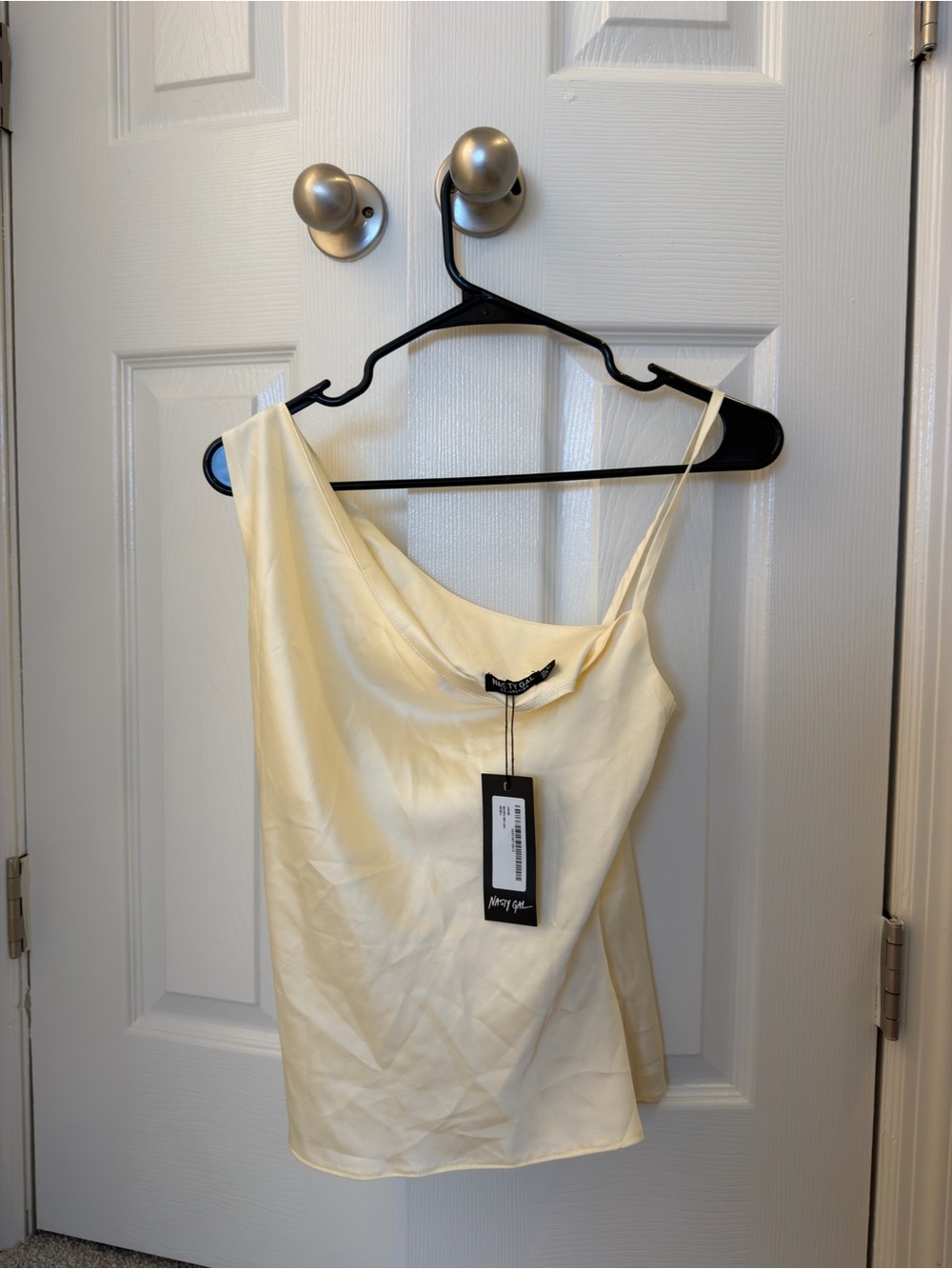 Avery Cream Satin Cowl Neck